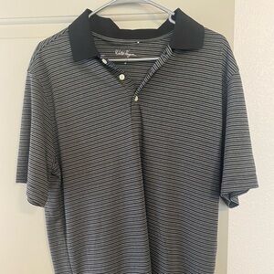 Walter Hagen Black and Gray Polo Shirt Classic Stripes